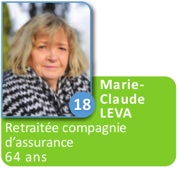 18 - Marie-Claude Leva - retraitée compagnie d'assurances, 64 ans
